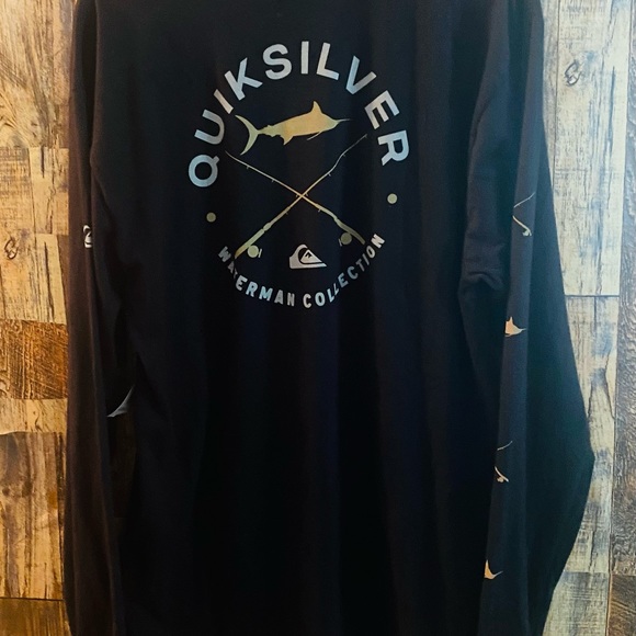 NWT Quiksilver Waterman Men's Long Sleeve Hook T-Shirt Black Size Medium - Picture 4 of 5